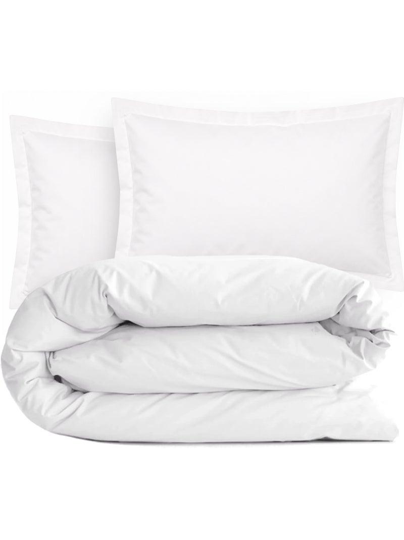 Parure de lit coton uni ALTO Taie 50x70 cm Blanc - Kiabi