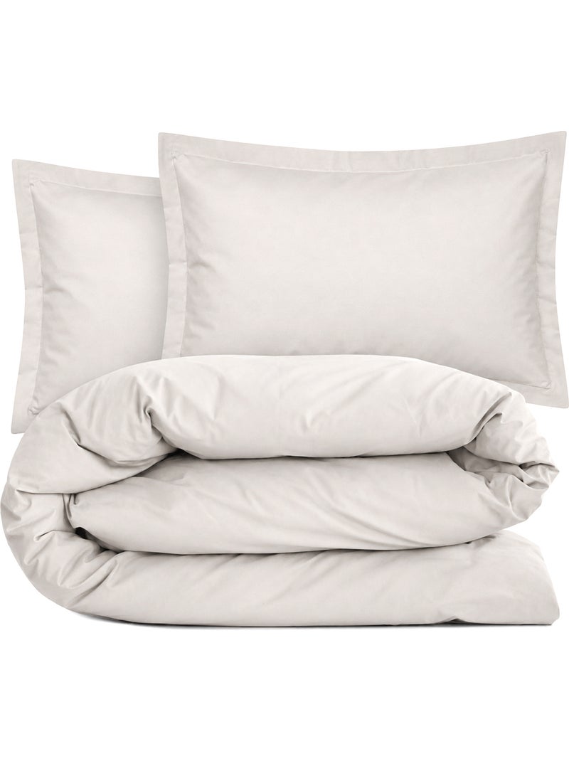 Parure de lit coton uni alto taie 50x70 cm Gris perle - Kiabi