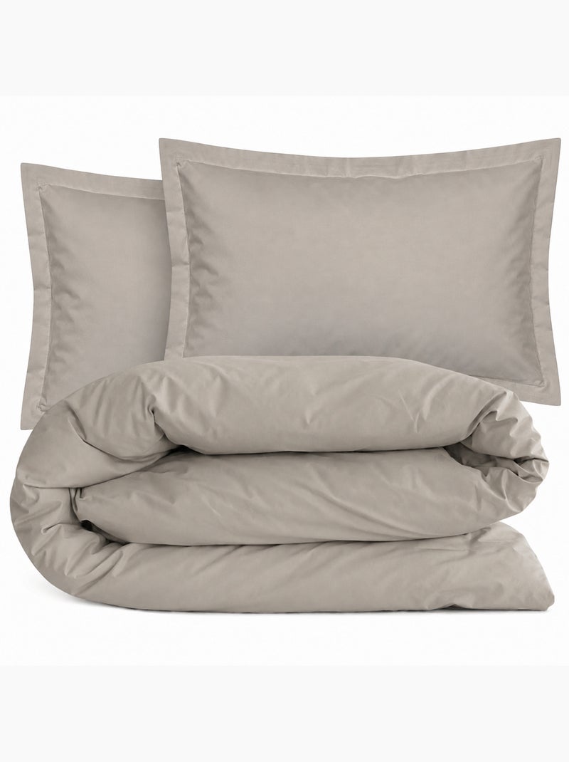 Parure de lit coton uni ALTO Taie 50x70 cm Marron clair - Kiabi