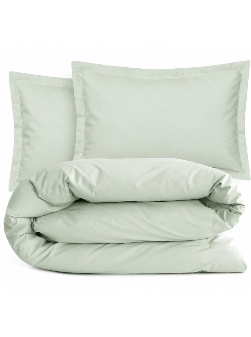 Parure de lit coton uni alto taie 50x70 cm Vert anis - Kiabi