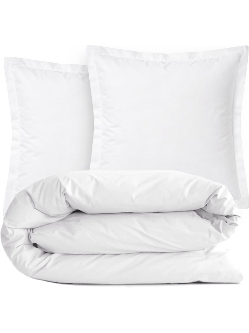 Parure de lit coton uni ALTO Taie 65x65 cm Blanc - Kiabi