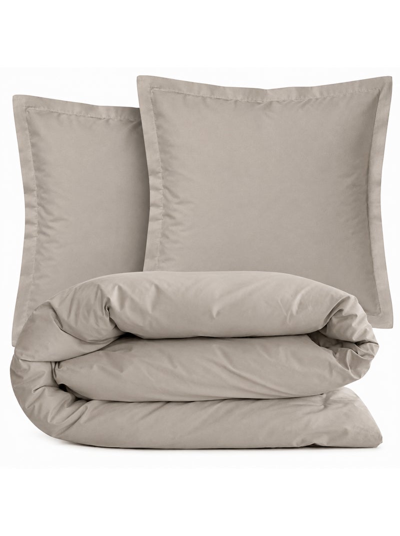 Parure de lit coton uni alto taie 65x65 cm Marron clair - Kiabi