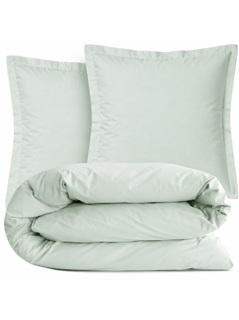 Parure de lit coton uni alto taie 65x65 cm Vert anis - Kiabi
