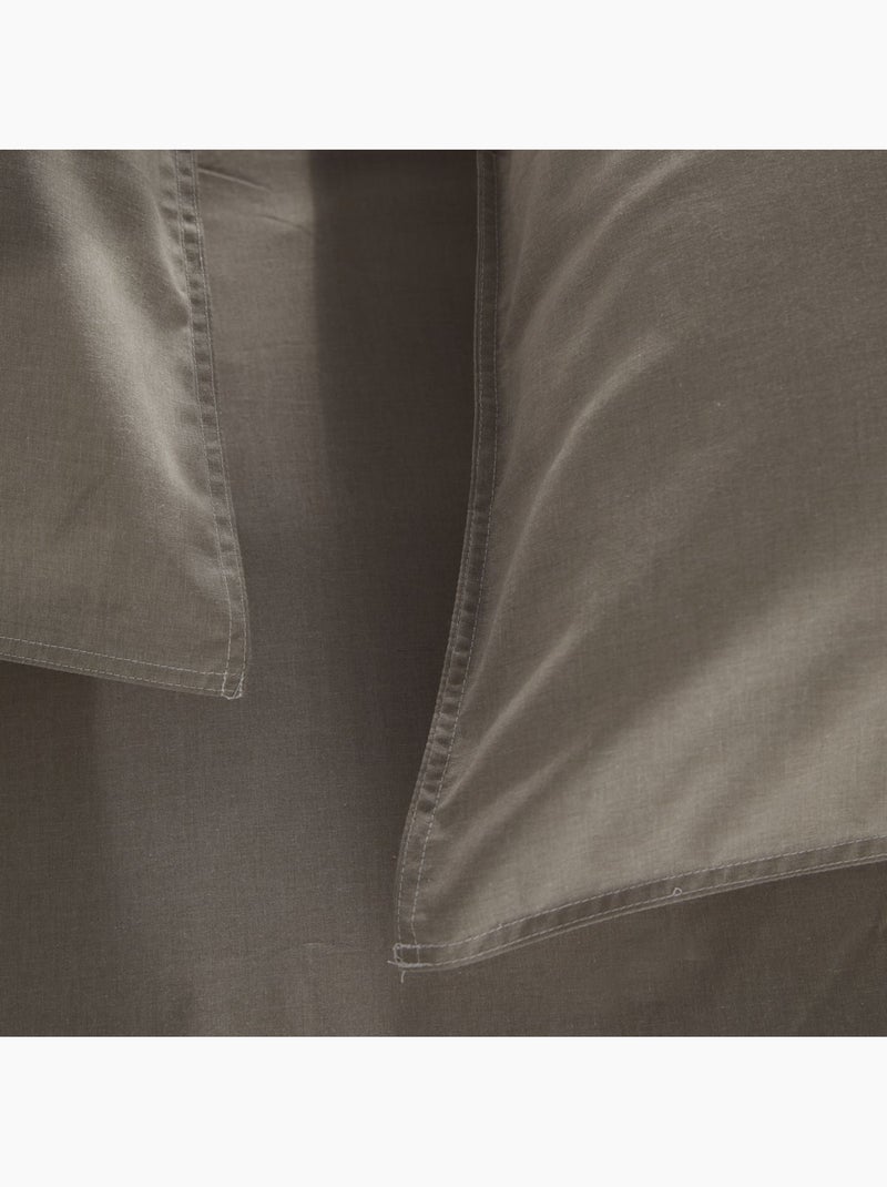 Parure de lit coton uni CHARME Beige - Kiabi