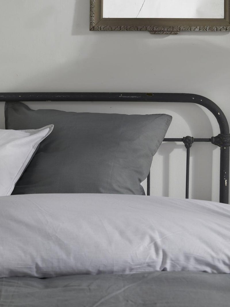 Parure de lit coton uni CHARME Gris - Kiabi