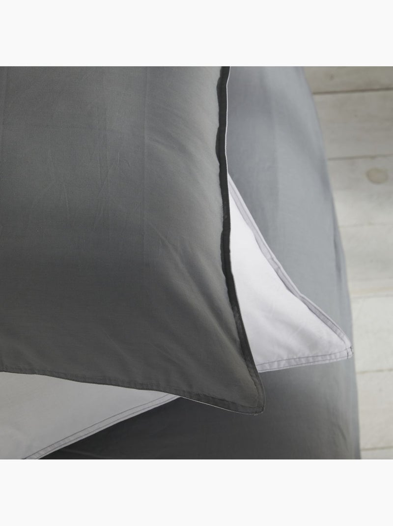 Parure de lit coton uni CHARME Gris - Kiabi