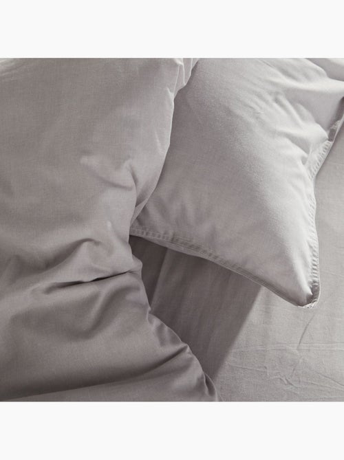 Parure de lit coton uni CHARME - Kiabi