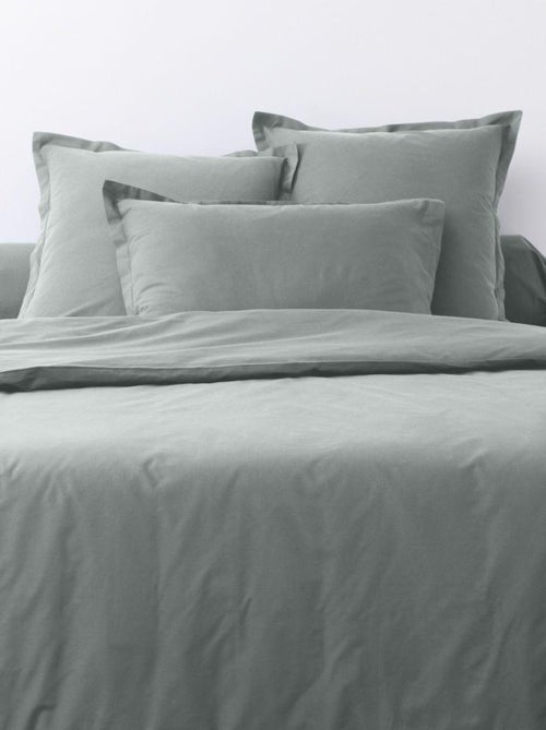 Parure de lit coton unie - Kiabi