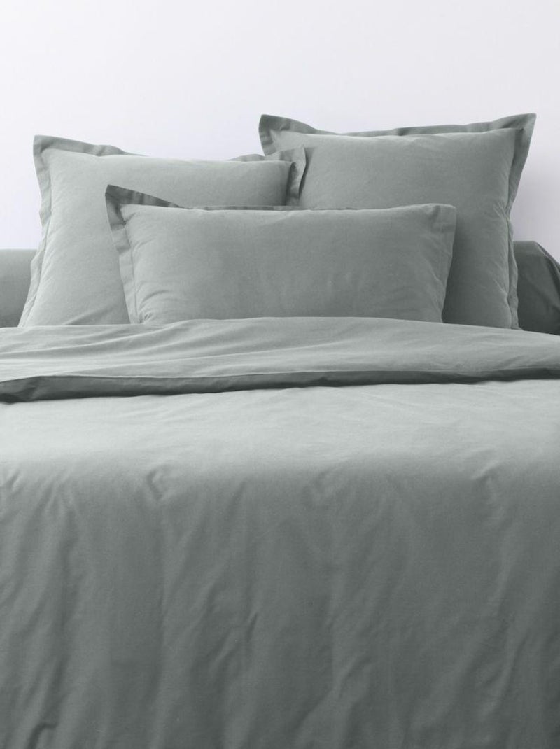 Parure de lit coton unie Argent - Kiabi