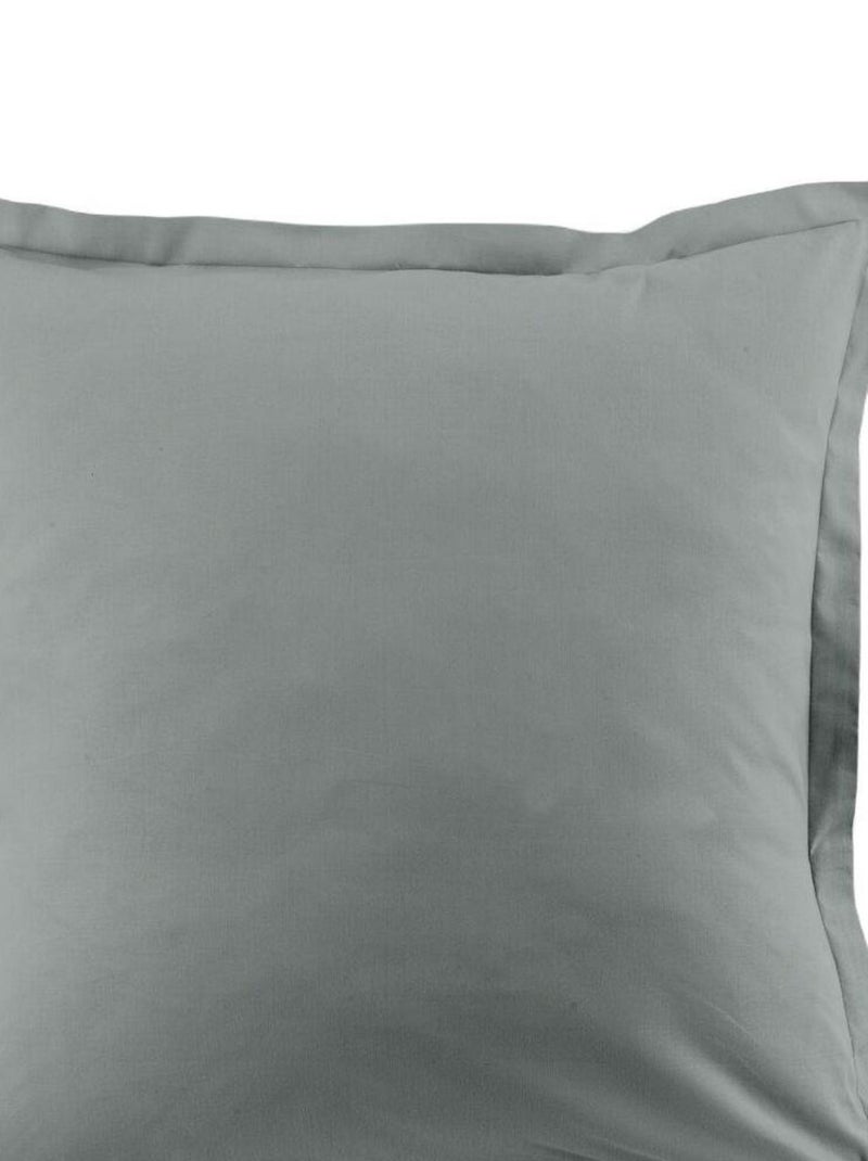 Parure de lit coton unie Argent - Kiabi