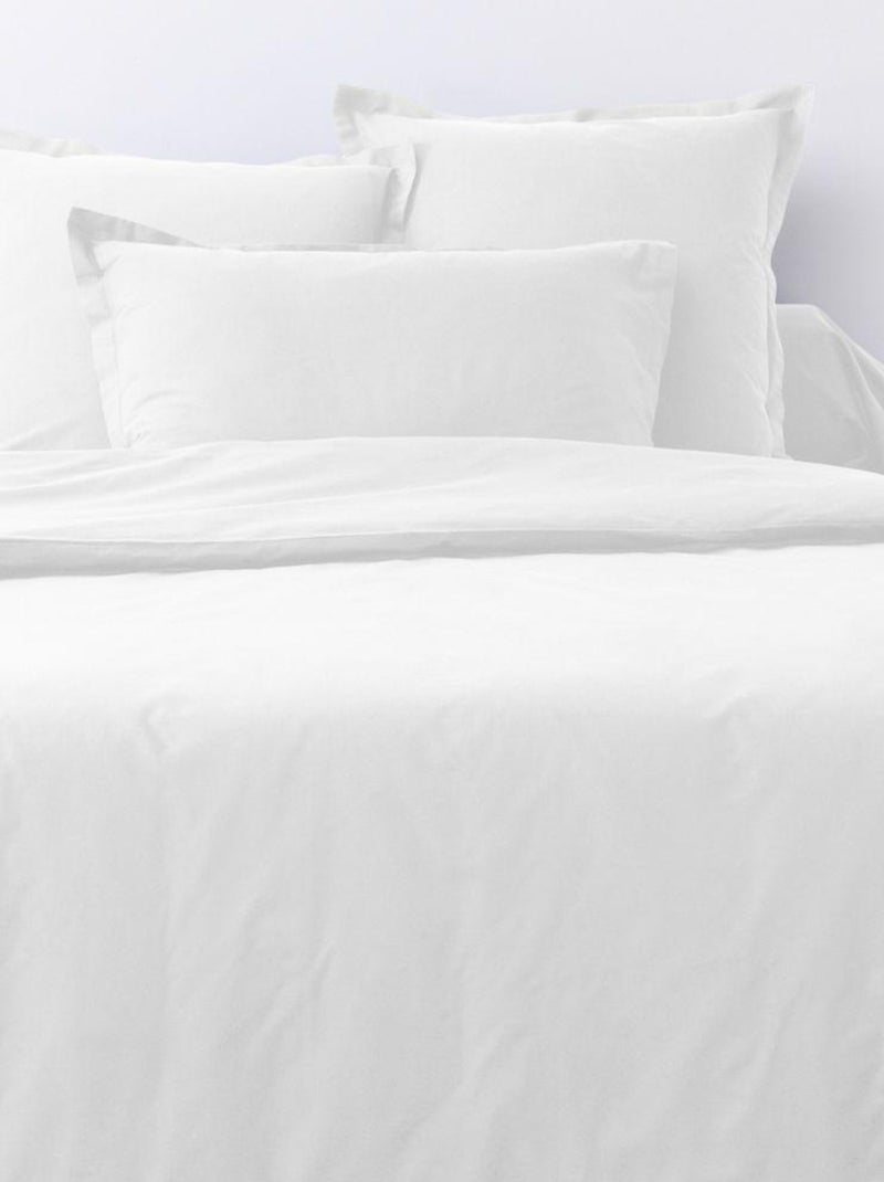 Parure de lit coton unie Blanc - Kiabi