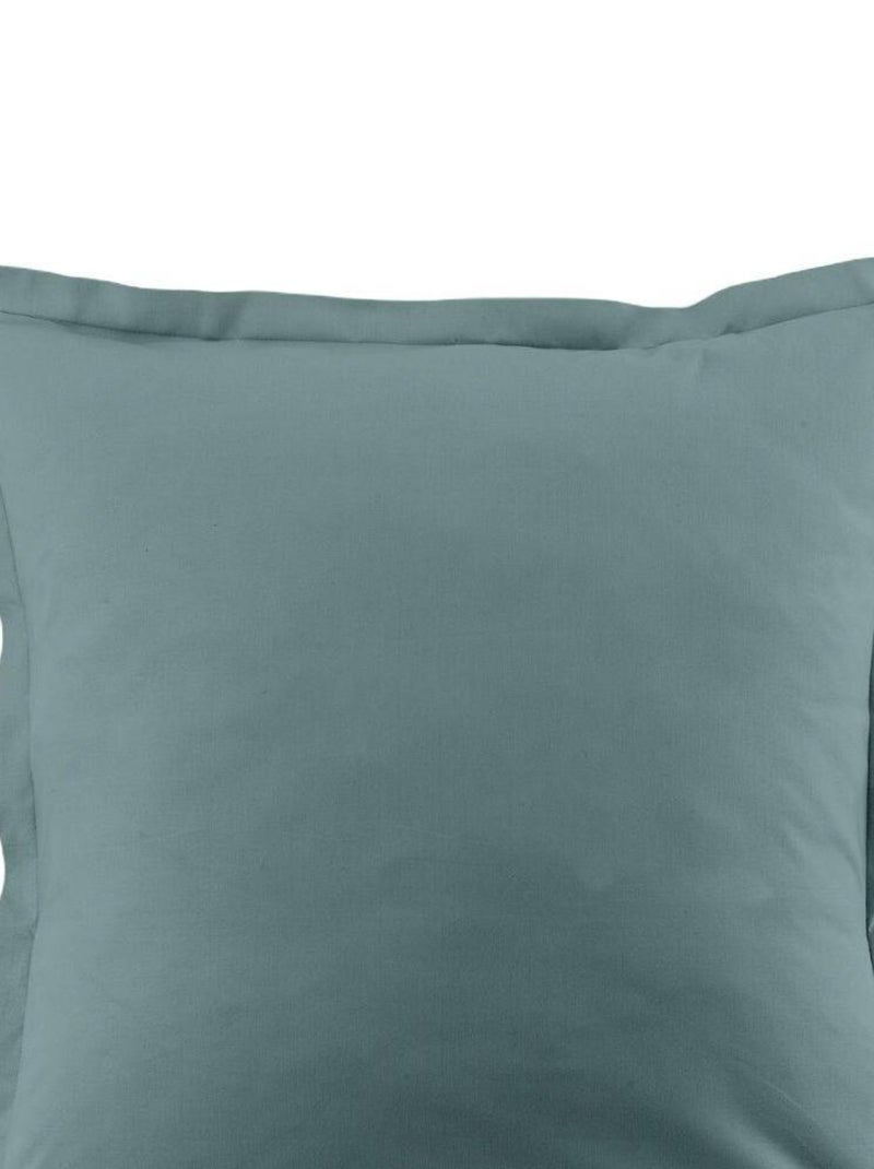 Parure de lit coton unie Bleu canard - Kiabi