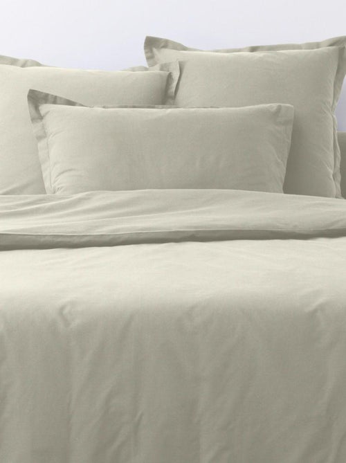 Parure de lit coton unie - Kiabi