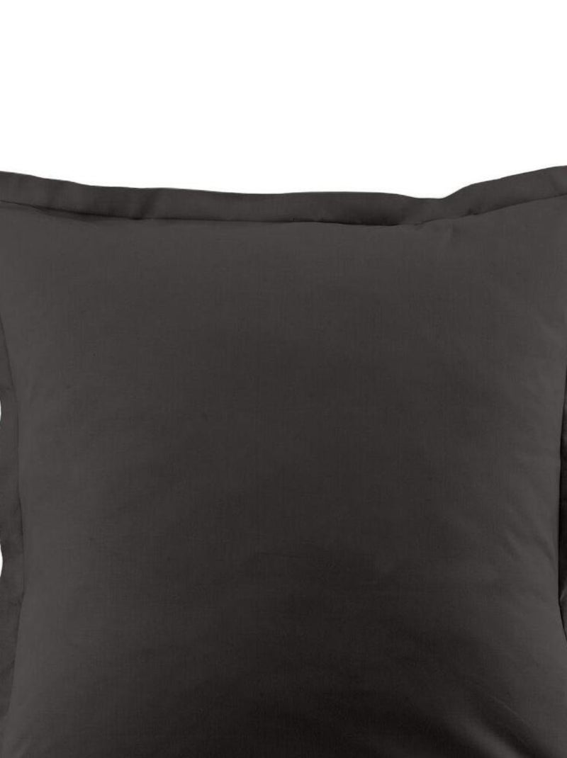 Parure de lit coton unie Gris foncé - Kiabi