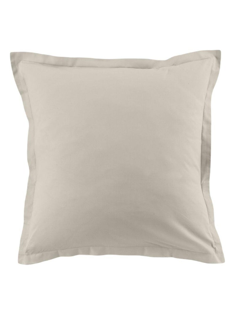 Parure de lit coton unie Ivoire - Kiabi