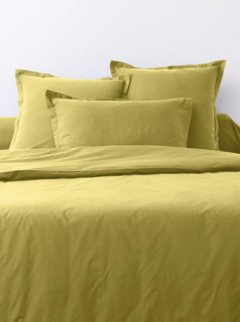 Parure de lit coton unie Jaune or - Kiabi