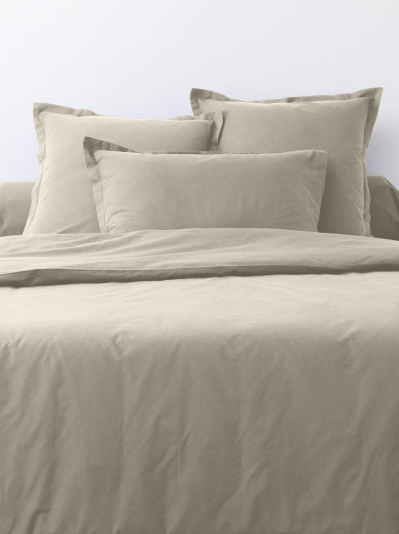 Parure de lit coton unie Latte - Kiabi