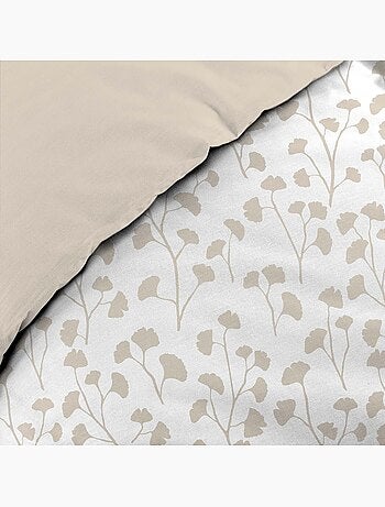 Parure de lit 3 pièces en coton à motif petites feuilles housse + taies