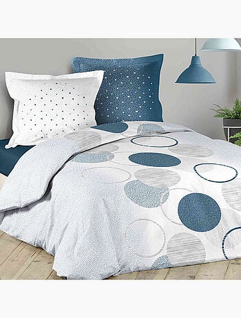Parure de lit Coton Voie Lactee Bleu Douceur d'Intérieur