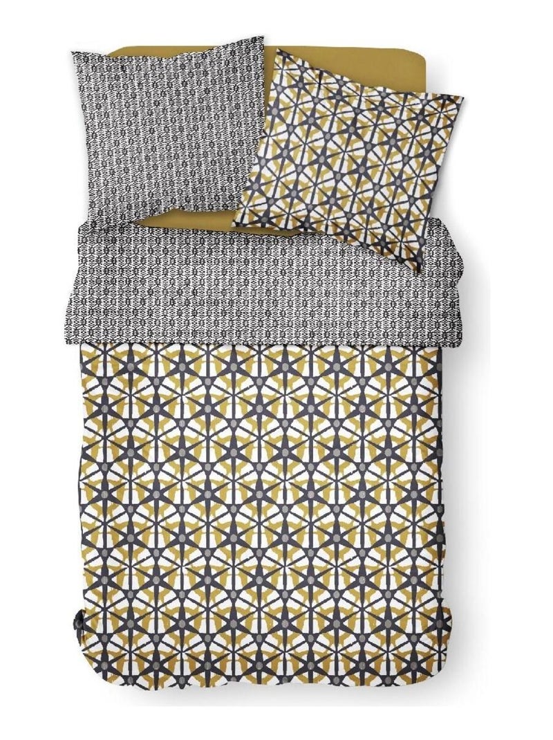 Parure de lit coton zippée 2 personnes imprimé ethnique MAWIRA Noir - Kiabi