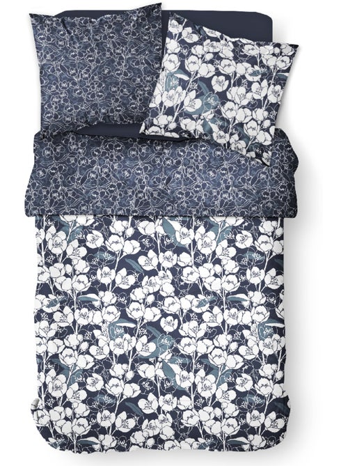 Parure de lit coton zippée 2 personnes imprimé floral MAWIRA - Kiabi