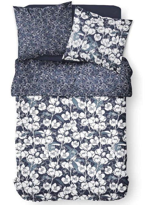 Parure de lit coton zippée 2 personnes imprimé floral MAWIRA - Kiabi