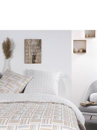 Parure de lit coton zippée 2 personnes imprimé graphique MAWIRA