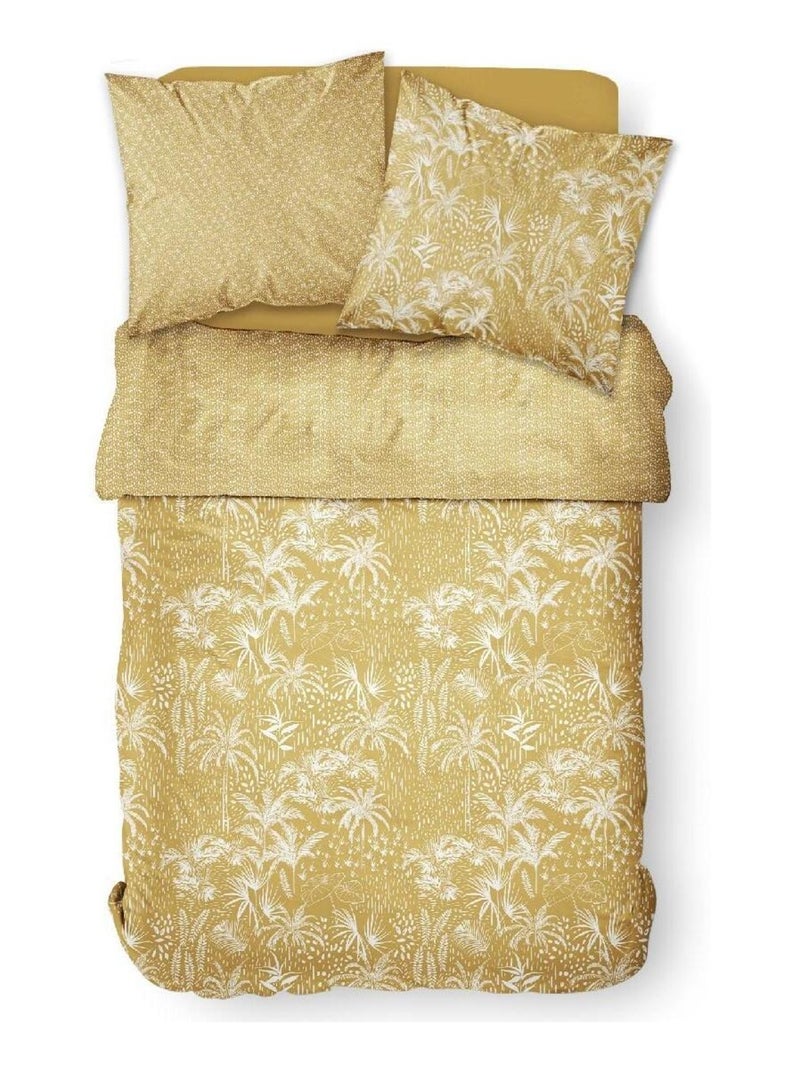 Parure de lit coton zippée 2 personnes imprimé jungle MAWIRA Jaune - Kiabi