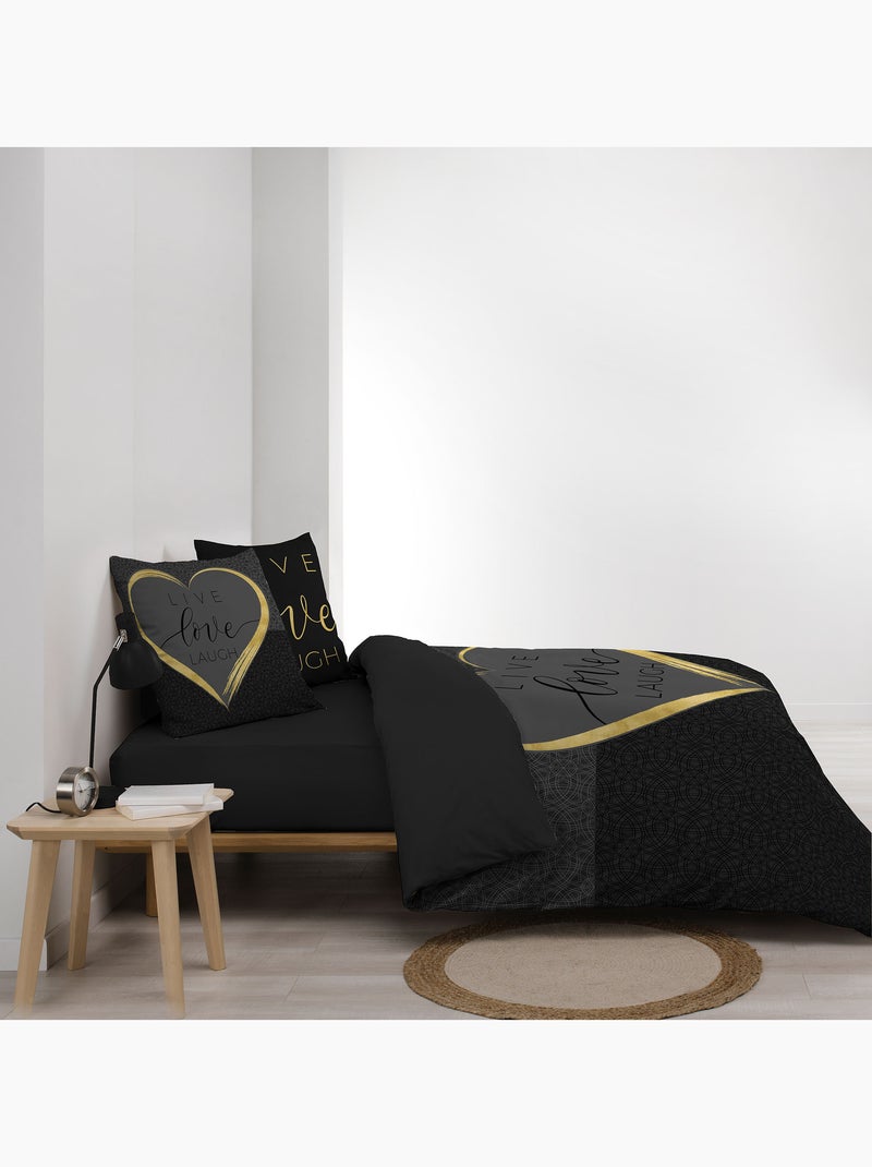 Parure de lit CRAZY LOVE gris anthracite - Kiabi