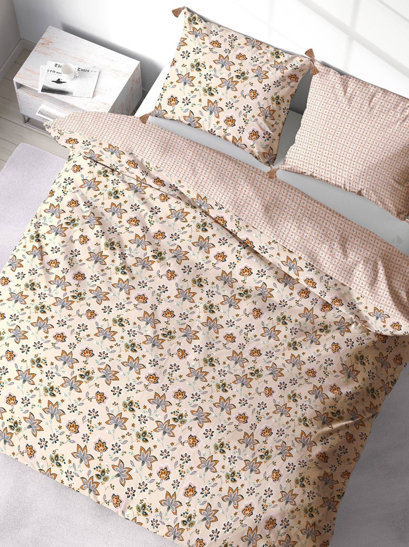 Parure de lit DENIA coton  Taie 63x63 cm Rose - Kiabi