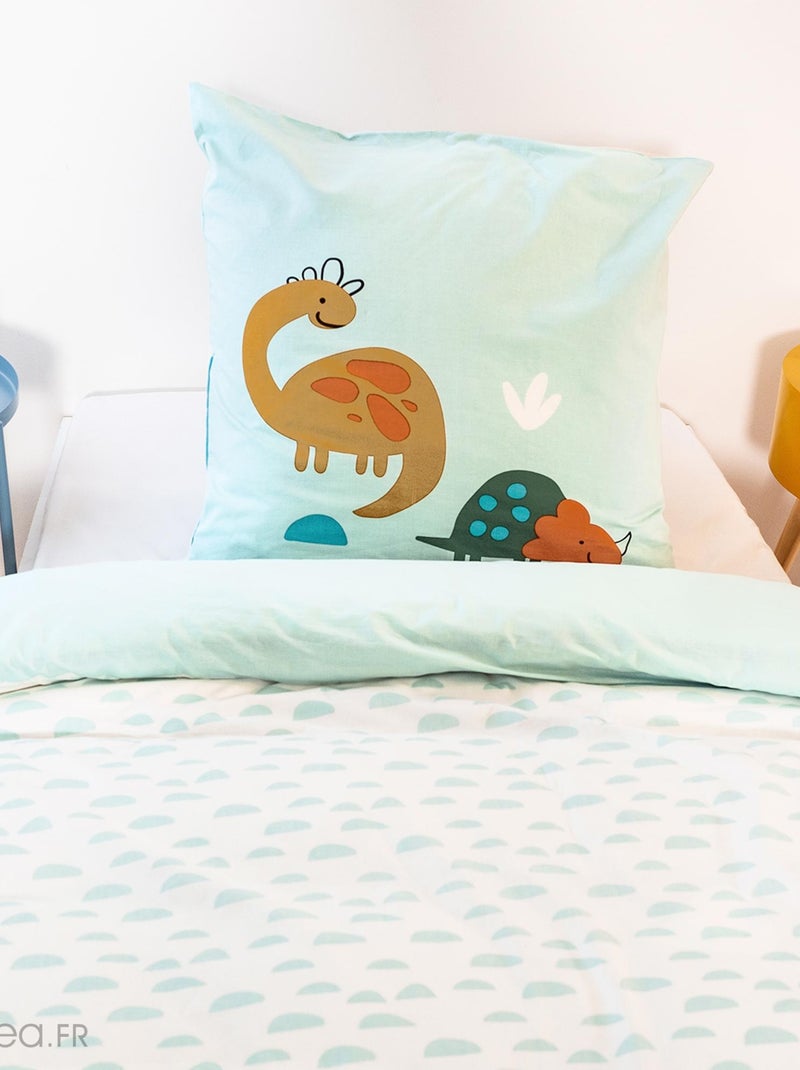 Parure de lit DILIA coton BCI adouci Bleu - Kiabi