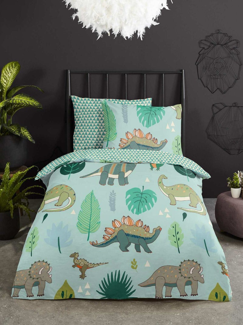 Parure de lit dinosaures - 1 personne Vert - Kiabi