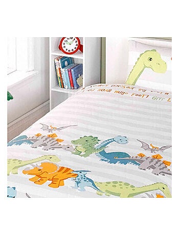 Parure de lit Dinosaures blanche 120 cm x 150 cm