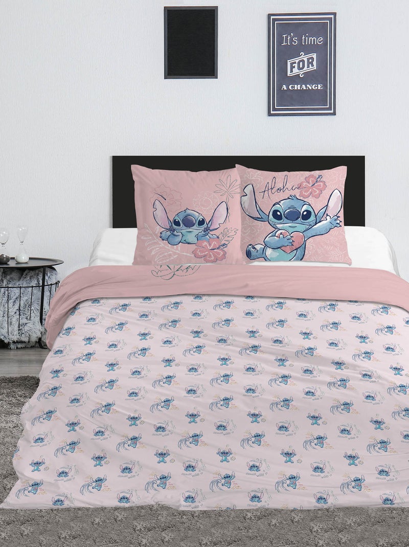 Parure de lit 'Disney' 3 pièces - 1 housse de couette 2 personnes + 2 taies d'oreiller Rose - Kiabi