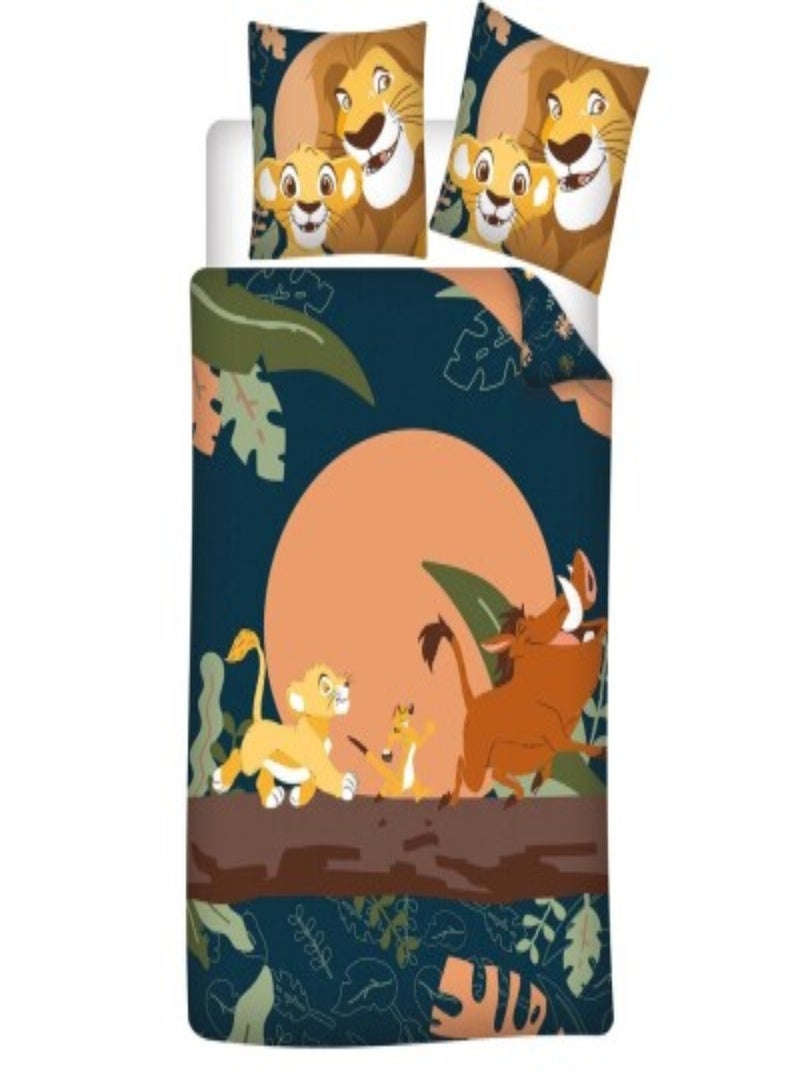 Parure de Lit Disney Le Roi Lion – Housse de Couette Réversible + Taie d'oreiller 65x65 cm Bleu - Kiabi