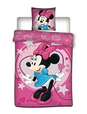 Parure de Lit Disney Minnie – Housse de Couette Réversible + Taie d'oreiller