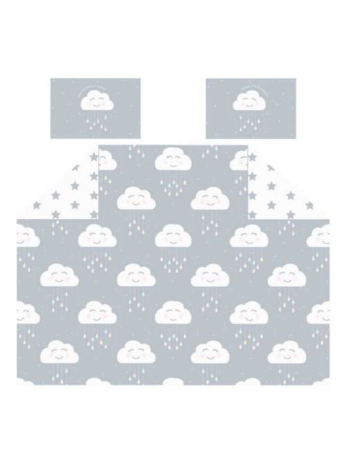 Parure de lit double - nuage content - 200 cm x 200 cm - Kiabi Parure de lit double - nuage content - 200 cm x 200 cm - Kiabi