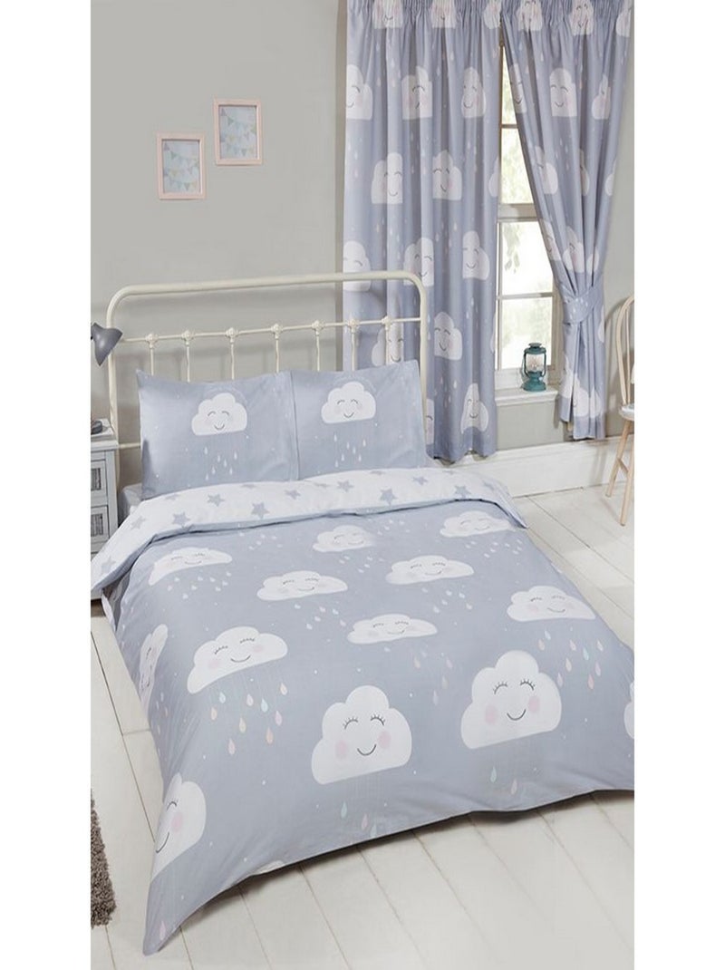 Parure de lit double - nuage content - 200 cm x 200 cm Gris - Kiabi