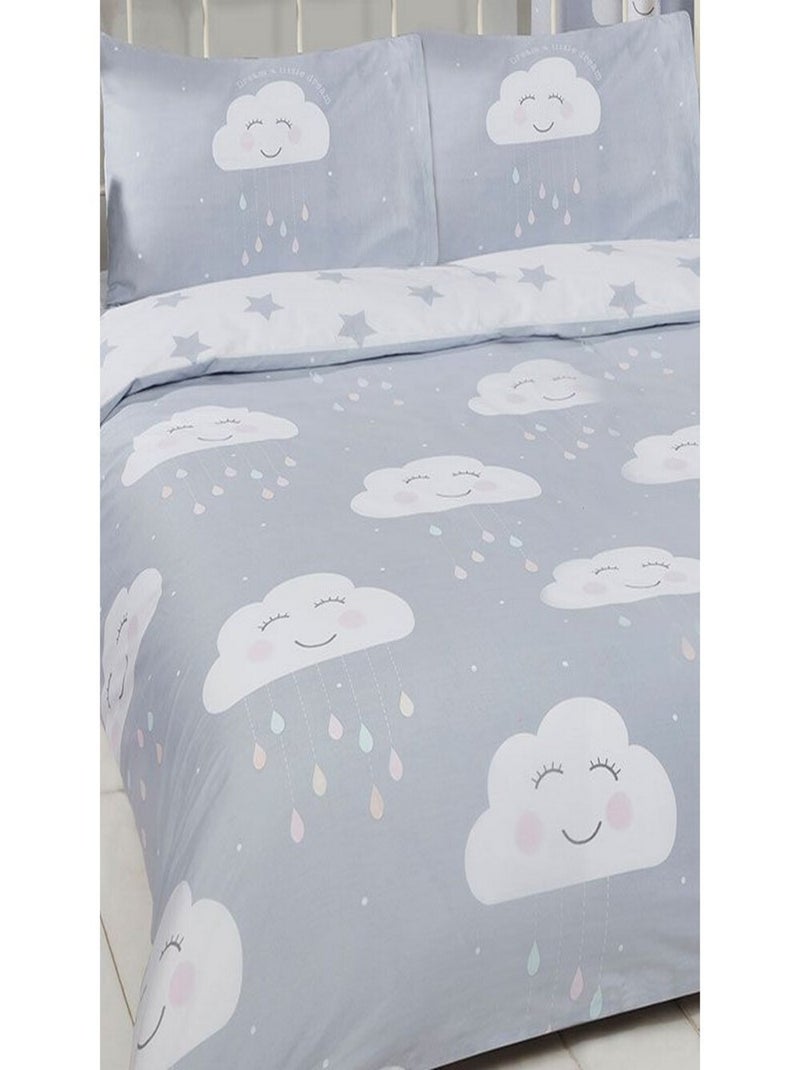 Parure de lit double - nuage content - 200 cm x 200 cm Gris - Kiabi