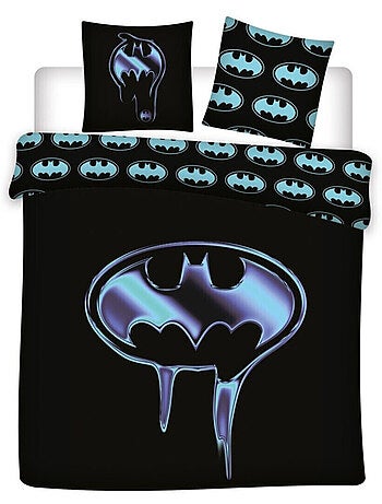 Parure de Lit Double Batman Polycoton Imprimée Réversible Lit 2 places, COMICS