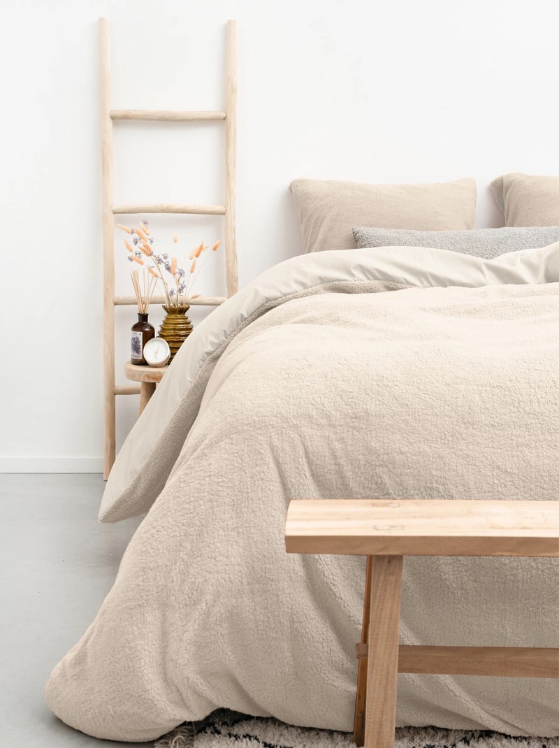 Parure de Lit Double Cocooning Crème Beige - Kiabi