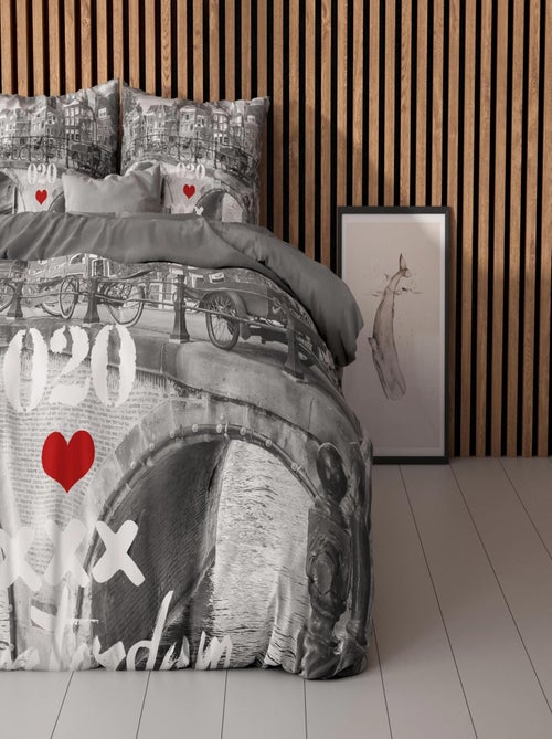 Parure de Lit Double Coton Pont d'Amsterdam - Kiabi