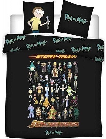 Parure de Lit Double Coton Réversible Rick et Morty