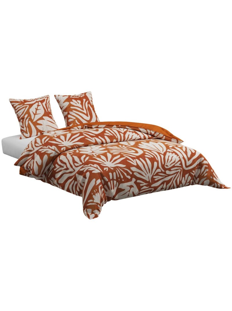 Parure de lit double en coton homy Orange - Kiabi