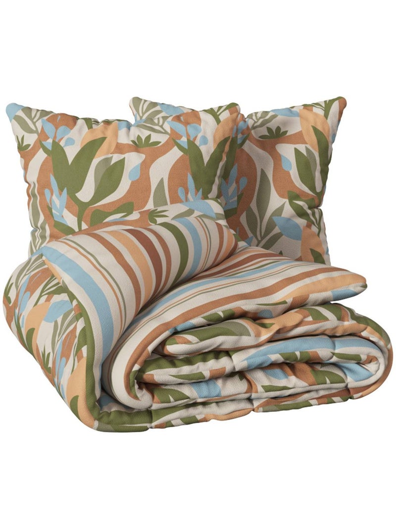 Parure de lit double en coton LUDIA Marron caramel - Kiabi