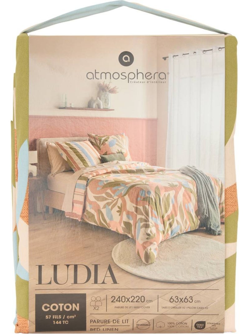 Parure de lit double en coton LUDIA Marron caramel - Kiabi