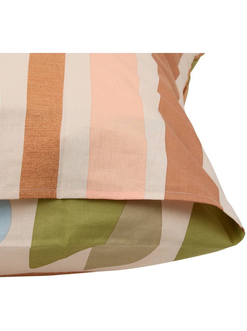 Parure de lit double en coton LUDIA Marron caramel - Kiabi