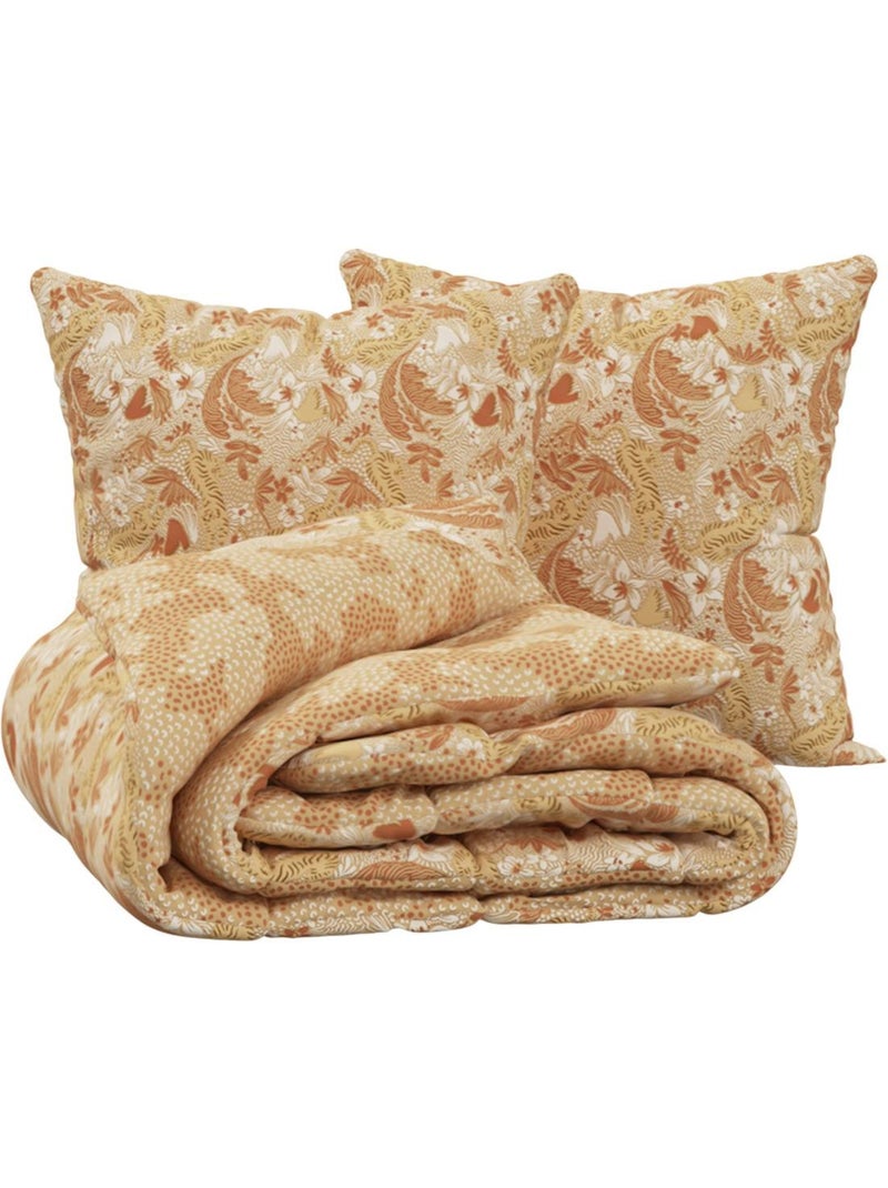 Parure de lit double en coton mialu Ocre - Kiabi