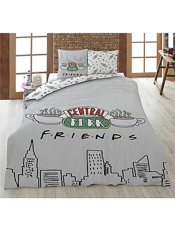 Parure de Lit Double Friends, Textile Oeko-Tex, Imprimée Réversible, Lit 2 places, NEW-YORK