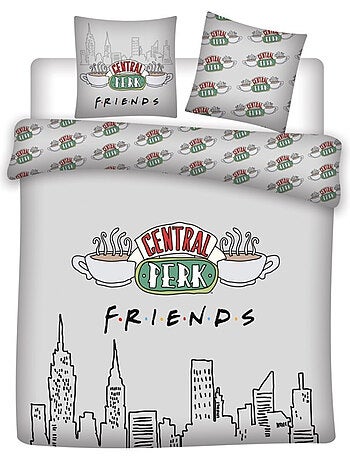 Parure de Lit Double Friends, Textile Oeko-Tex, Imprimée Réversible, Lit 2 places, NEW-YORK